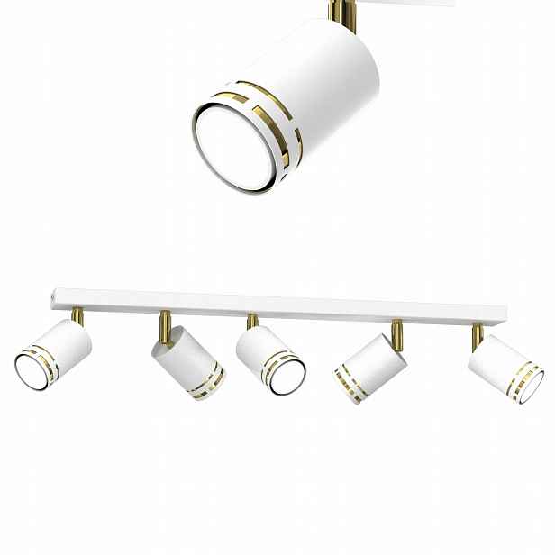 Stropní Svítidlo Stropní Reflektor Bílý Zlatý Pohyblivý Led GU10 Polská Spotová Lampa