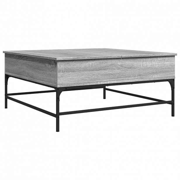 vidaXL Konferenční stolek šedý sonoma 95 x 95 x 45 cm kompozit a kov