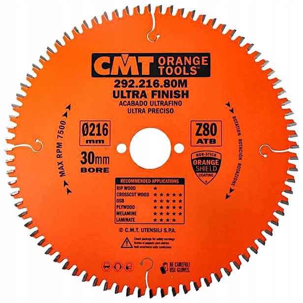 Cmt Laminátová kotoučová pila na dřevo 216x30 mm 80z 292.216.80M
