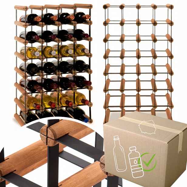 Loftový stojan na víno regál na lahve Pet Ekologický Odolný 28 bot Kov