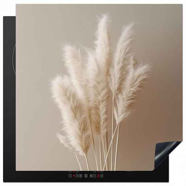 MuchoWow KRYT NA INDUKČNÍ DESKU Pampová tráva - Plumes - Pastelová - Bílá 78x78 cm