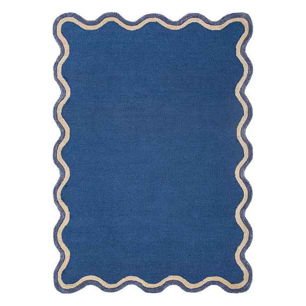 Tmavě modrý ručně tkaný koberec s příměsí vlny 160x230 cm Rivo Wool – Flair Rugs