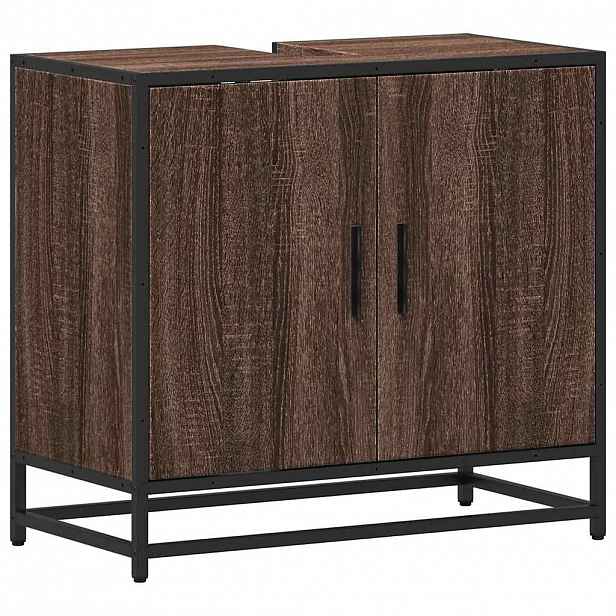 vidaXL Koupelnová skříňka pod umyvadlo hnědý dub 65x33x60cm kompozit