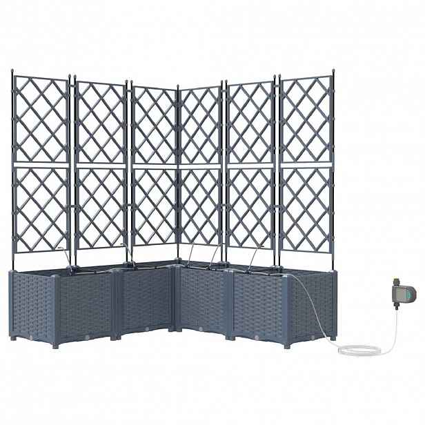 vidaXL Zahradní pěstebník 5 ks Světle šedá 120 x 120 x 142 cm PP