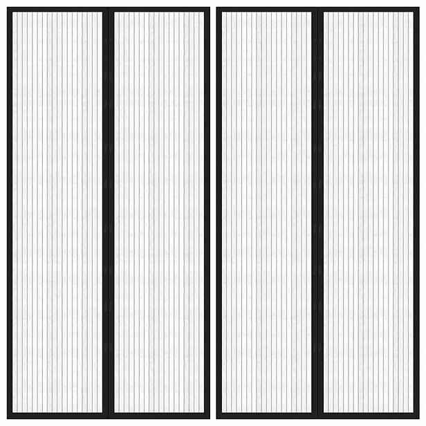 vidaXL Závěsy do dveří proti hmyzu 2 ks s magnety černé 220 x 100 cm