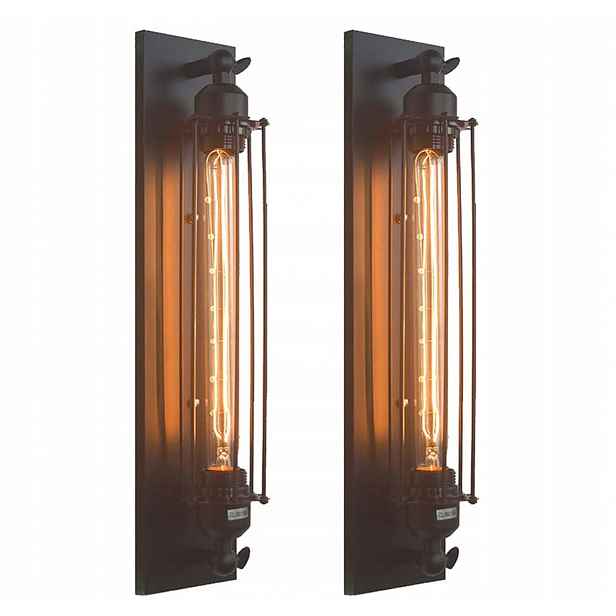 kovová nástěnná lampa Loft Retro E27 47 cm černá