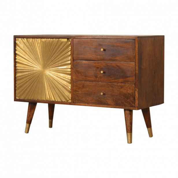 Artisan Furniture ČALO POSTELE Štíhlé, 2 zásuvky v hnědé barvě