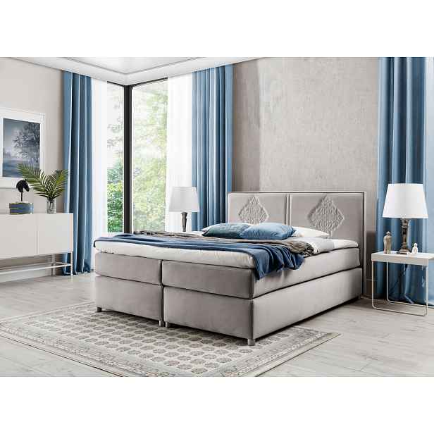 Boxspringová postel AUGUSTA - 180x200, cappucino + topper ZDARMA