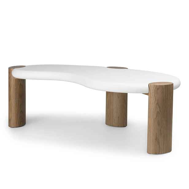 Hector Konferenční stolek Floe 125 cm bílý/ořech