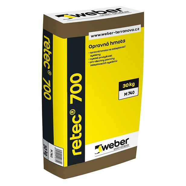 Hmota opravná na zateplovací systémy webertherm retec 700 30 kg
