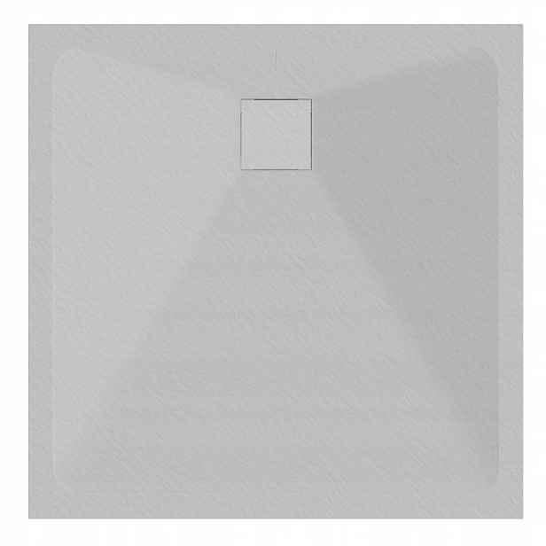 Sprchová Vanička Čtvercová 90x90 Kamenný Vzor 2,6 CM Šedý Sifon