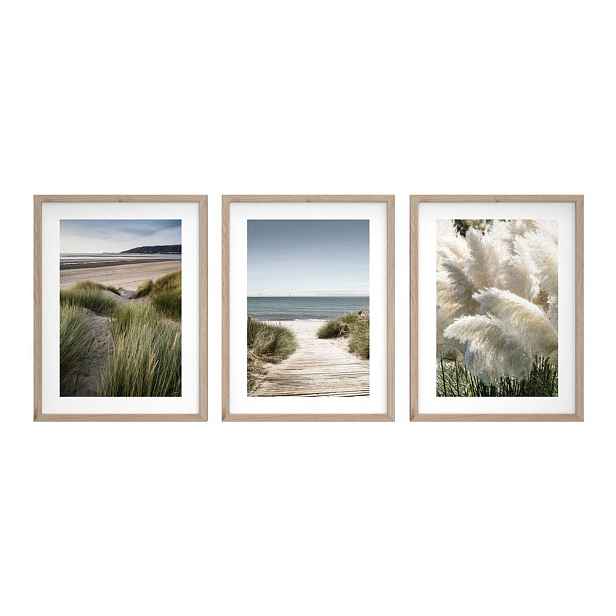 Tištěné obrazy v sadě 3 ks s rámem 30x40 cm Tranquil – Styler
