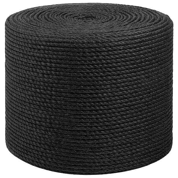 vidaXL Jutové lano 80 mm 25 m Černá 100% jute Tossa