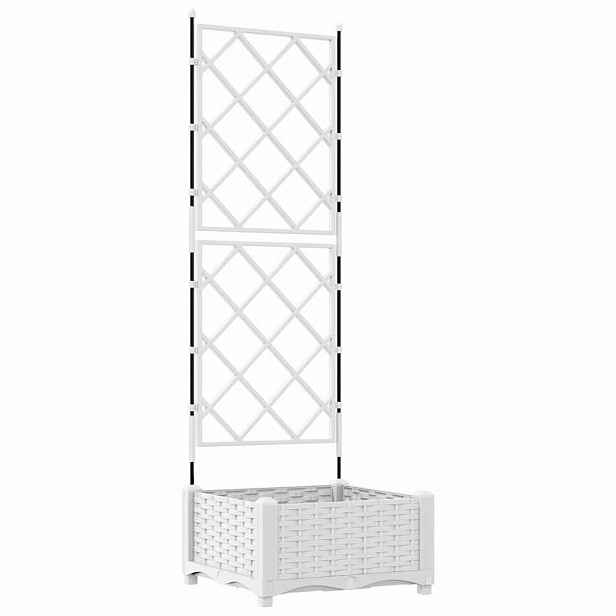 vidaXL Zahradní pěstebník Bílá 40 x 40 x 125,5 cm PP