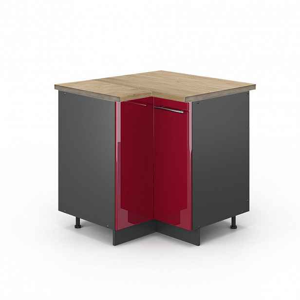 Vicco ROHOVÁ SKŘÍŇKA Fame-Line Bordó červená vysoký lesk 80.5 cm , PD Dub