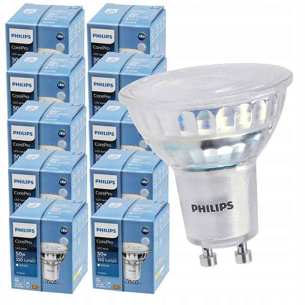 10x Led žárovka GU10 Philips 4W 350lm 36° 4000K Premium stmívatelná žárovka