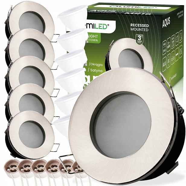 6x Halogenové Hermetické stropní svítidlo Podbitka Led žárovka GU10 6W
