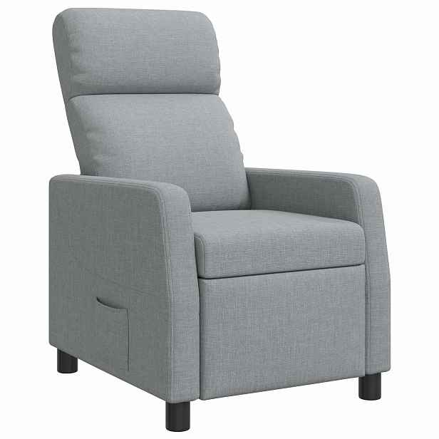vidaXL Křeslo s funkcí ležení Světle šedá Textil