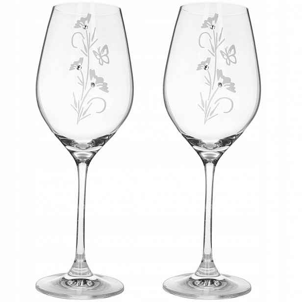 Sklenice na víno s krystaly Preciosa 360 ml Flower 2 ks
