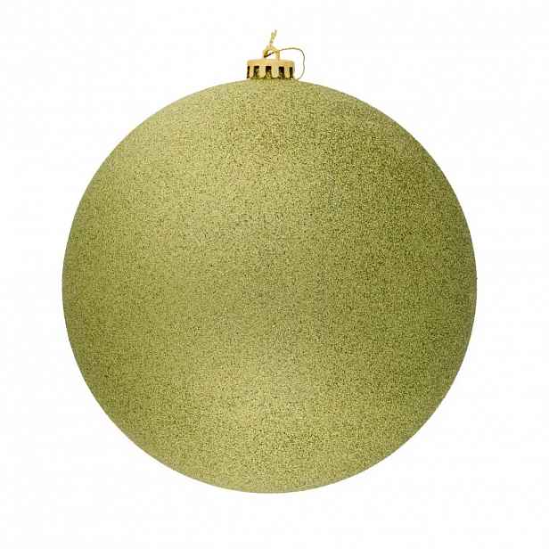 Velká vánoční ozdoba 30 cm plastová koule jablkově zelená glitter
