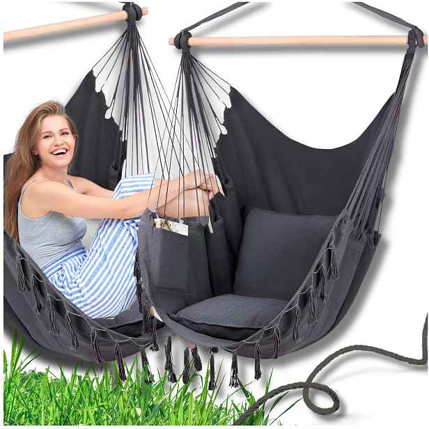 Závěsné křeslo Brazilská houpačka Zahradní houpací síť na balkon Boho