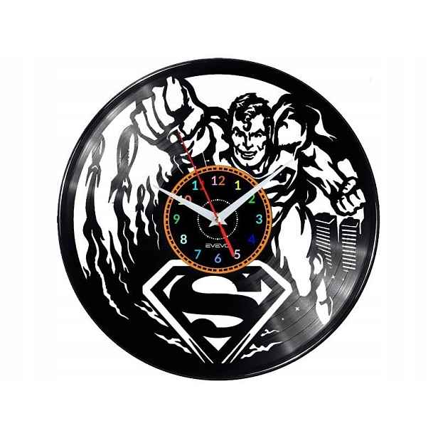 Superman Dárek Originální dekorace do domu Hodiny z vinylové desky