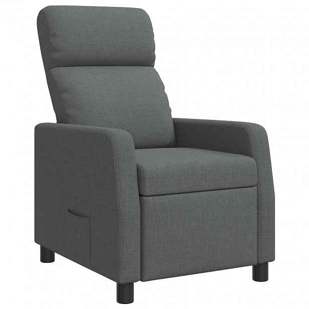 vidaXL Křeslo s funkcí ležení Tmavě šedá Textil
