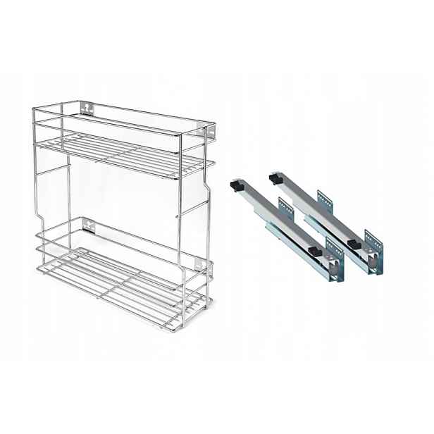 Cargo koš do skříně pravý 25 cm 250 Chrom 2p s tlumením dovírání Rejs plný výsuv