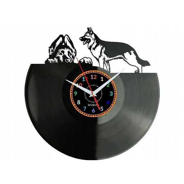 Německý ovčák Nástěnné hodiny Vinylová deska Moderní dekorativní na P