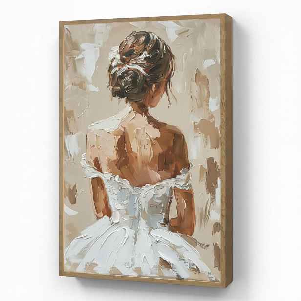 OnlyWow NÁSTĚNNÁ LAMPA S AKUMULÁTOREM Žena - malba - abstraktní - béžová - moderní 60x90 cm