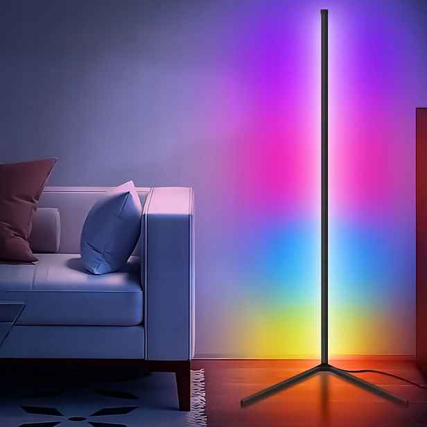 Podlahová Rohová Stojací Lampa Rgb Led Dálkový Ovladač Aplikace Music Sensor 155 CM