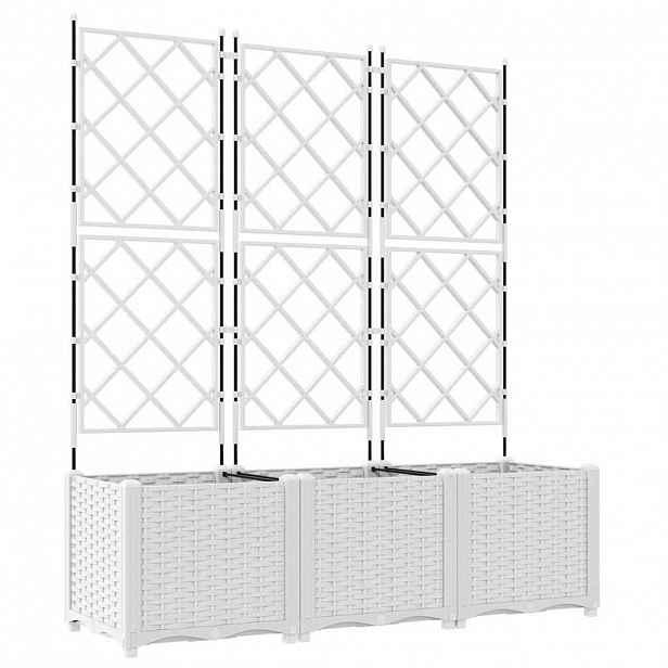 vidaXL Zahradní pěstebník 3 ks Bílá 120 x 40 x 143 cm PP