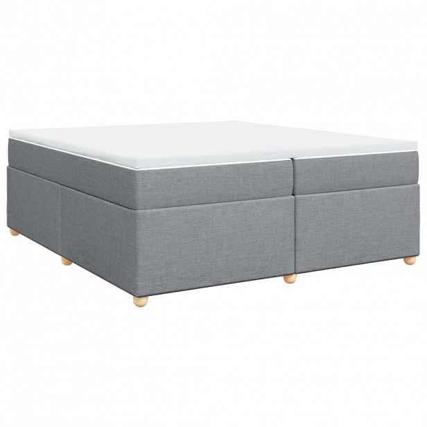 vidaXL Box spring postel s matrací světle šedá 200 x 200 cm textil