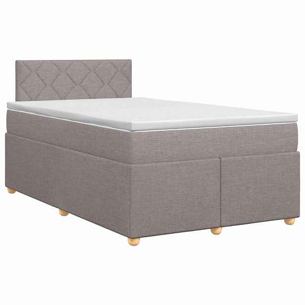vidaXL Postel boxspring s matrací s čelo Taupe 120 x 190 cm Textil