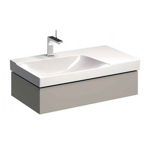 Geberit Xeno 2 - Skříňka pod umyvadlo 90 cm s odkládací plochou, zásuvka s LED svítidlem, šedobéžová 500.513.00.1