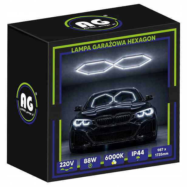 Hexagon Led Medová Plástev Panel pro garáž dílny 88W 6500K 99x174cm