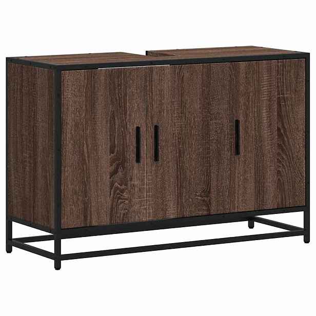 vidaXL Koupelnová skříňka pod umyvadlo hnědý dub 90x33x60cm kompozit