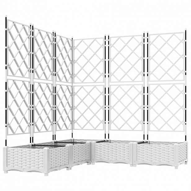 vidaXL Zahradní pěstebník 5 ks Bílá 120 x 120 x 125,5 cm PP