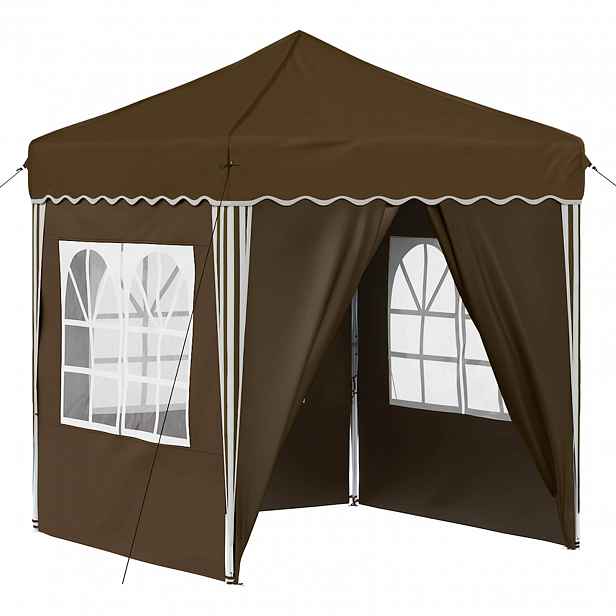 vidaXL Párty stan s výsuvným stánkem 195 x 195 x 245 cm Taupe