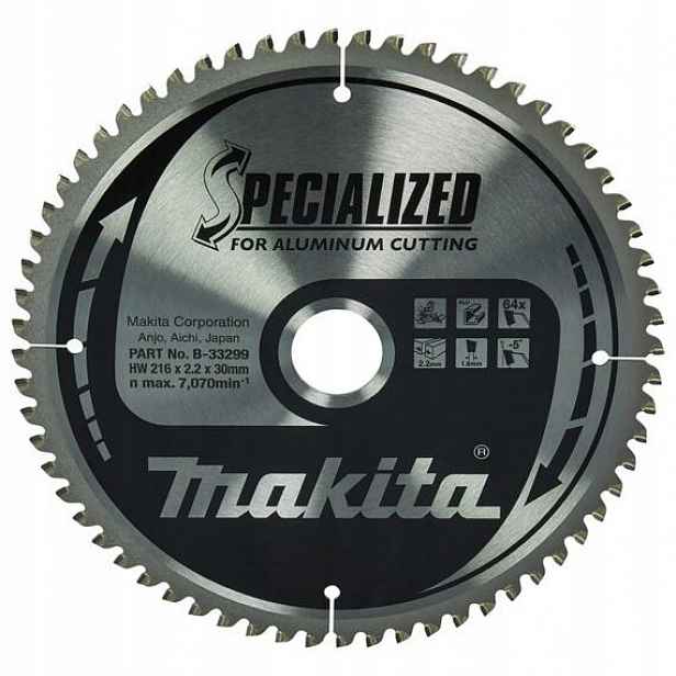 Makita B-33299 pilový kotouč 216mm*2,2mm*30mm 64Z na hliník (old=B-09628)