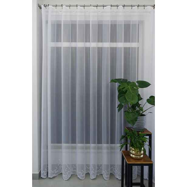 Mg Záclona žakár 42005 Bílá 250x250 cm hotová s páskou M