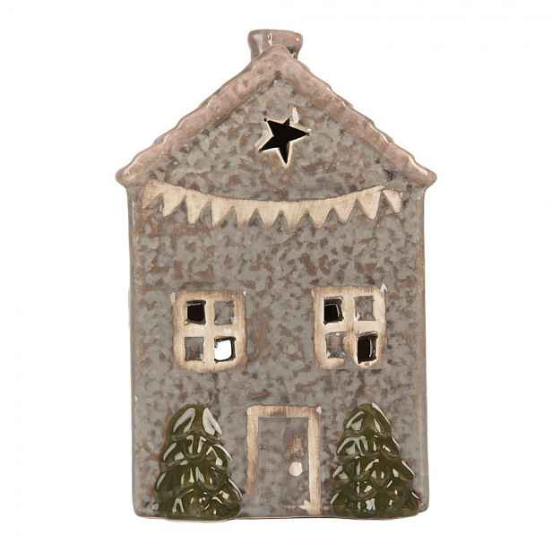Modrý keramický domek na čajovou svíčku Lamont - 10*8*15 cm Clayre & Eef