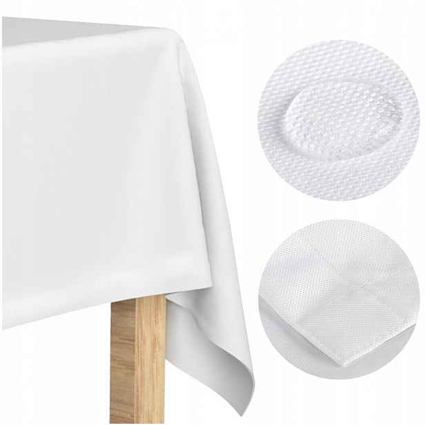 Plamoodolný ubrus 140x260 na stůl klasický hladký záložka Elegant Bílý