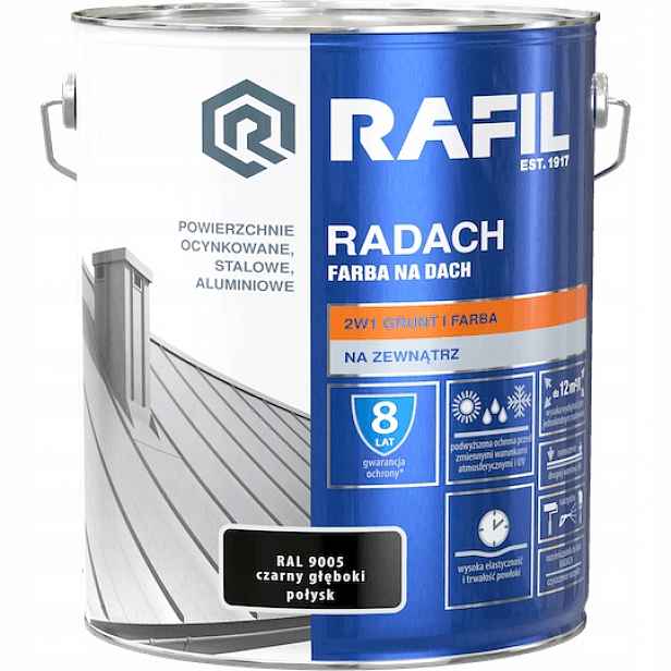 Rafil Radach Barva Na Střechu Černá Hluboká Ral 9005 10L Lesklá