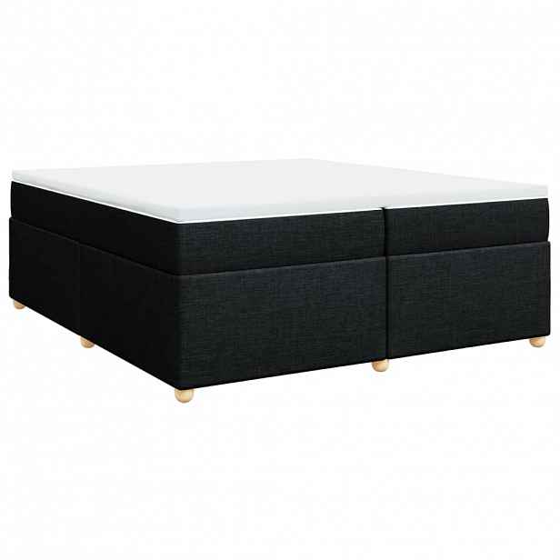 vidaXL Box spring postel s matrací černá 200x200 cm textil