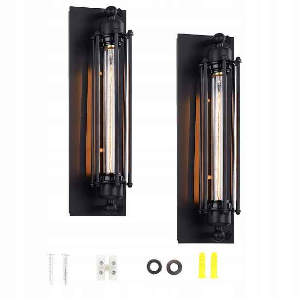 Dvě retro nástěnné lampy, nástěnné svítidla v industriálním stylu, 47 cm