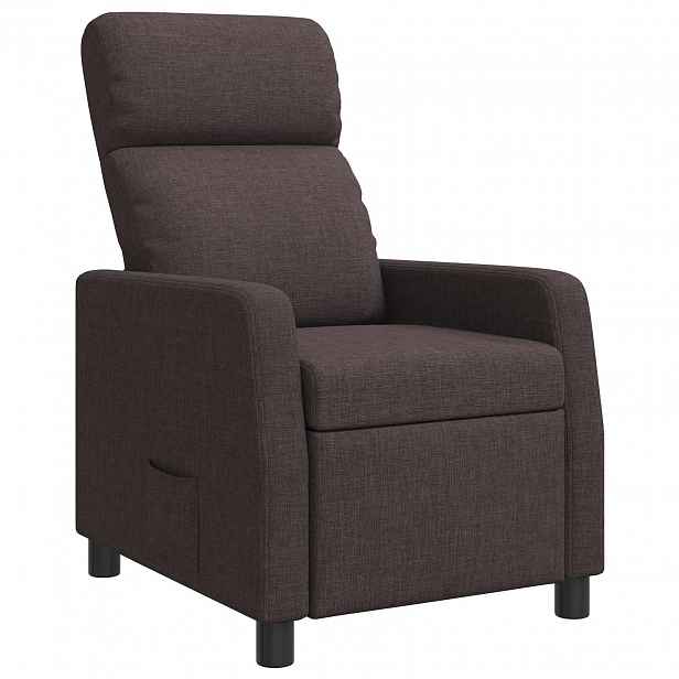 vidaXL Křeslo s funkcí ležení Tmavě hnědá Textil