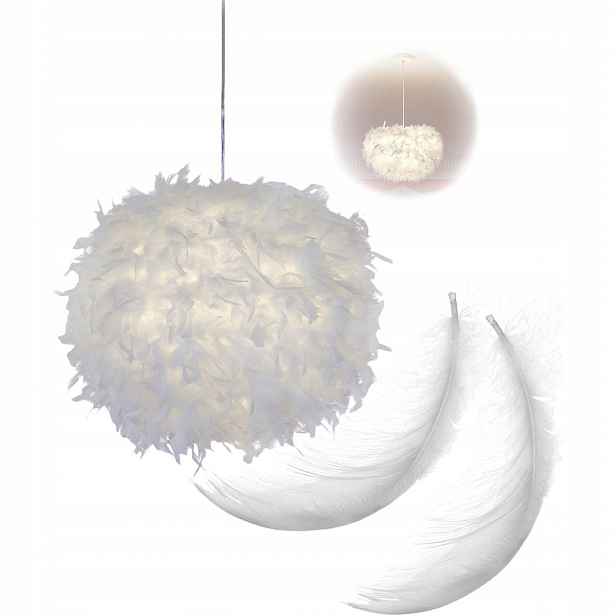Lampa S Peřím E27 Bílá Romantická Do Obchodu Kanceláře Kavárny