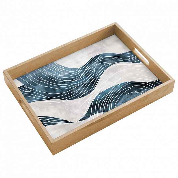 OnlyWow SERVÍROVACÍ PODNOS Čáry - vlny - abstraktní - šedá 40x30 cm