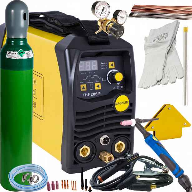 Svařovací stroj Magnum Thf 206P Tig Hf Puls DC Mma 200A 230V Igbt SET2